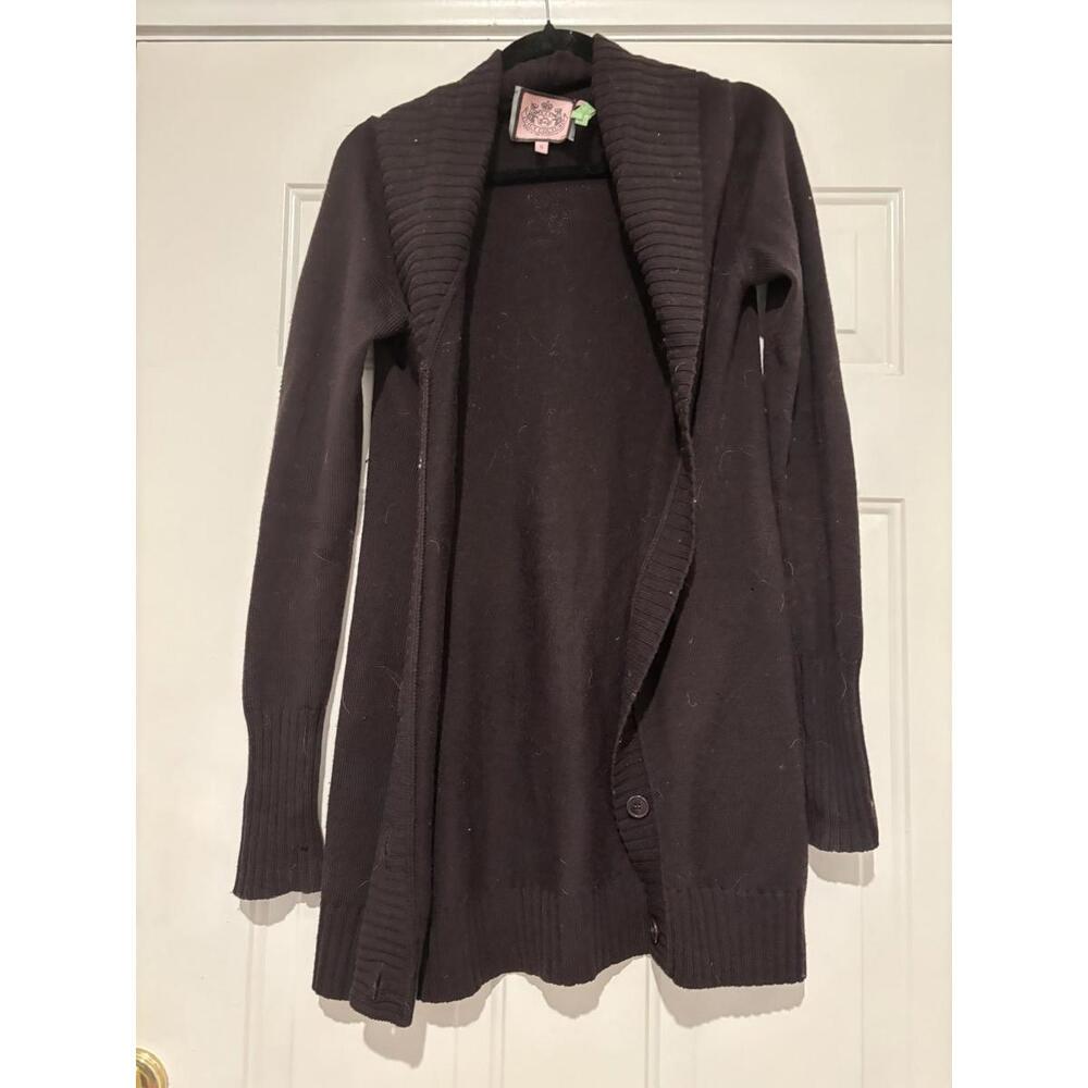 Juicy Couture brown open front cardigan sweater sz small #1455